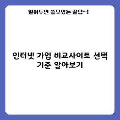 울산 인터넷 가입 비교사이트 선택 기준 알아보기