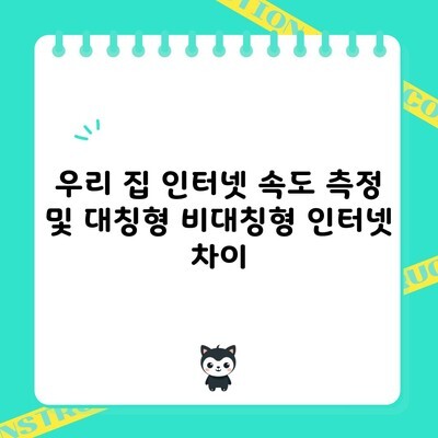 우리 집 인터넷 속도 측정 및 대칭형 비대칭형 인터넷 차이