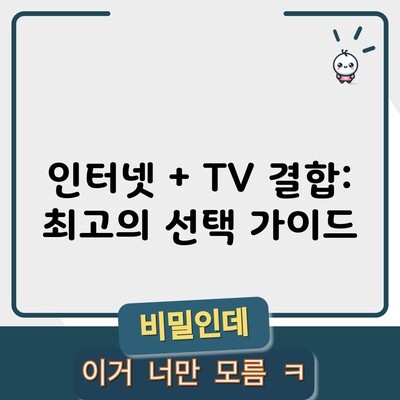 인터넷 + TV 결합: 최고의 선택 가이드