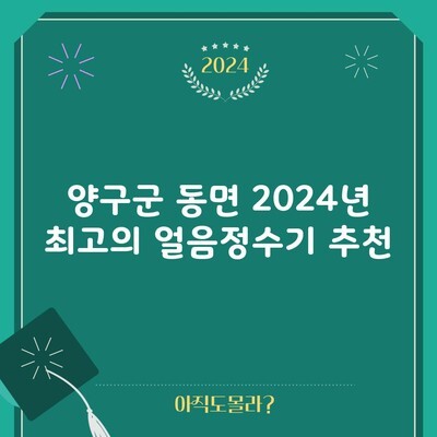 양구군 동면 2024년 최고의 얼음정수기 추천