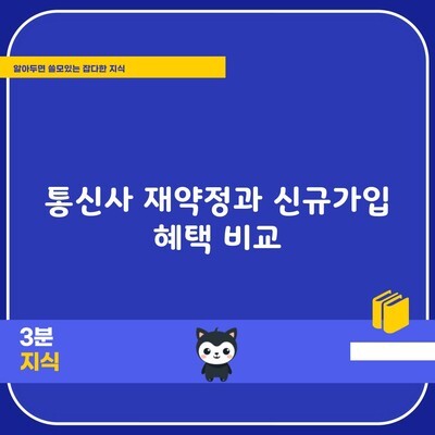 통신사 재약정과 신규가입 혜택 비교