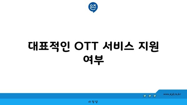 대표적인 OTT 서비스 지원 여부