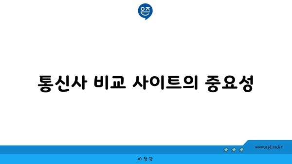 통신사 비교 사이트의 중요성