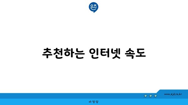 추천하는 인터넷 속도