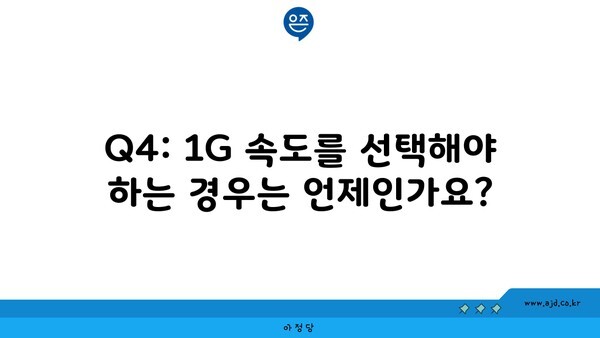 Q4: 1G 속도를 선택해야 하는 경우는 언제인가요?