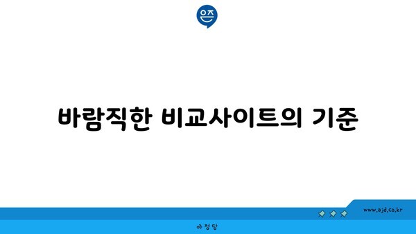 바람직한 비교사이트의 기준