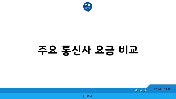 주요 통신사 요금 비교