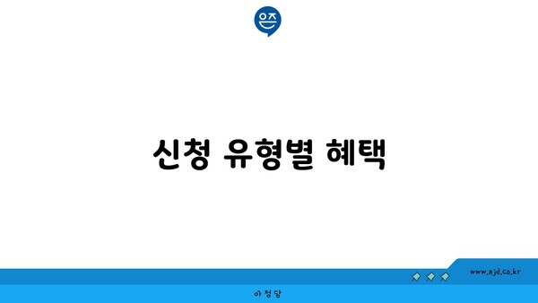 신청 유형별 혜택