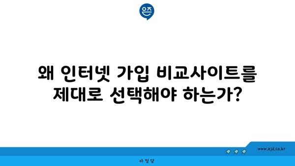 왜 인터넷 가입 비교사이트를 제대로 선택해야 하는가?