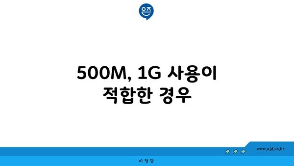 500M, 1G 사용이 적합한 경우