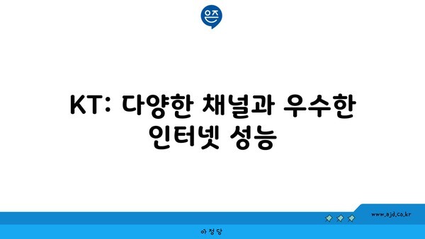 KT: 다양한 채널과 우수한 인터넷 성능