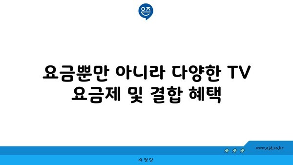 요금뿐만 아니라 다양한 TV 요금제 및 결합 혜택