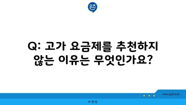 Q: 고가 요금제를 추천하지 않는 이유는 무엇인가요?