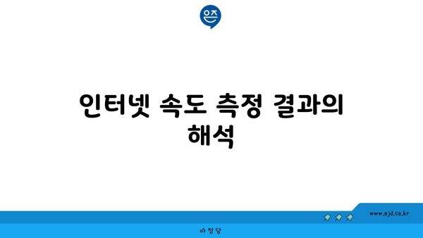 인터넷 속도 측정 결과의 해석