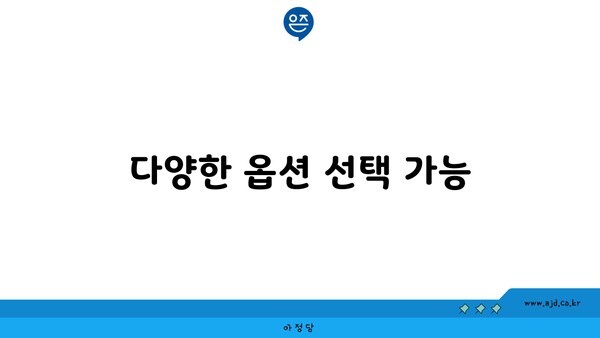 다양한 옵션 선택 가능