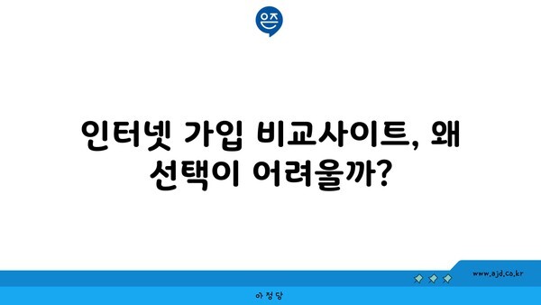 인천 인터넷 가입 비교사이트, 왜 선택이 어려울까?