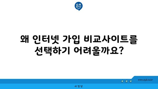 왜 인터넷 가입 비교사이트를 선택하기 어려울까요?