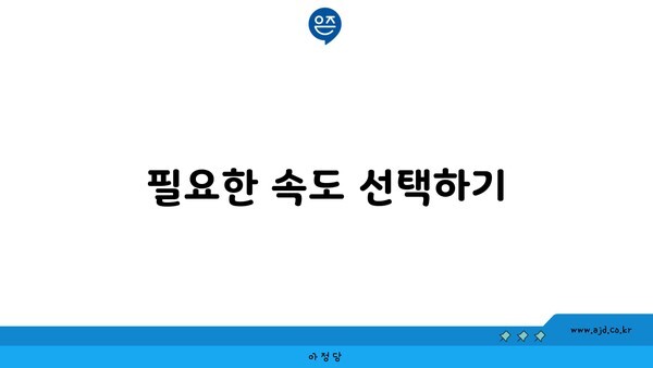 필요한 속도 선택하기