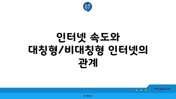 인터넷 속도와 대칭형/비대칭형 인터넷의 관계