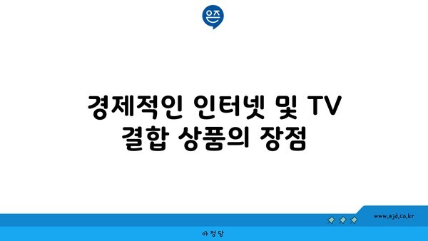 경제적인 인터넷 및 TV 결합 상품의 장점