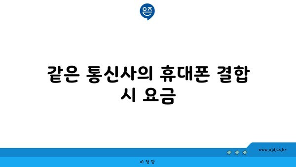 같은 통신사의 휴대폰 결합 시 요금