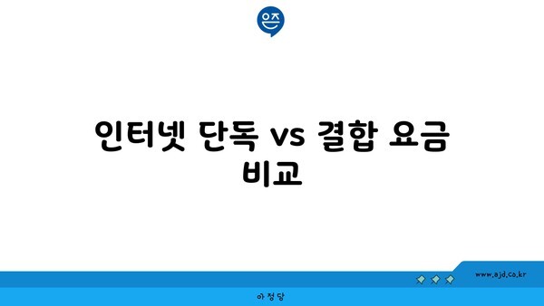 인터넷 단독 vs 결합 요금 비교