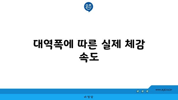 대역폭에 따른 실제 체감 속도