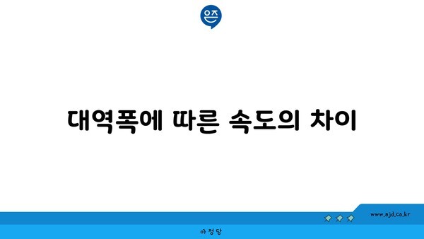 대역폭에 따른 속도의 차이