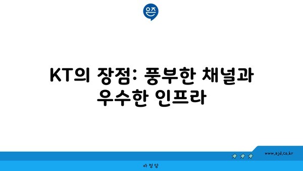 KT의 장점: 풍부한 채널과 우수한 인프라