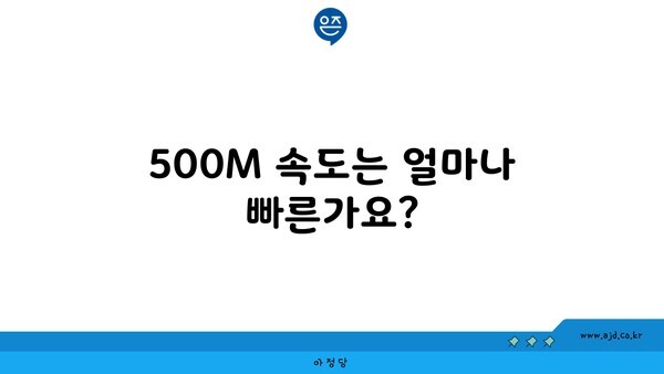 500M 속도는 얼마나 빠른가요?