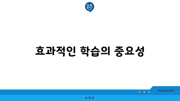 효과적인 학습의 중요성