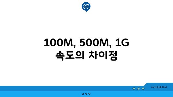 100M, 500M, 1G 속도의 차이점