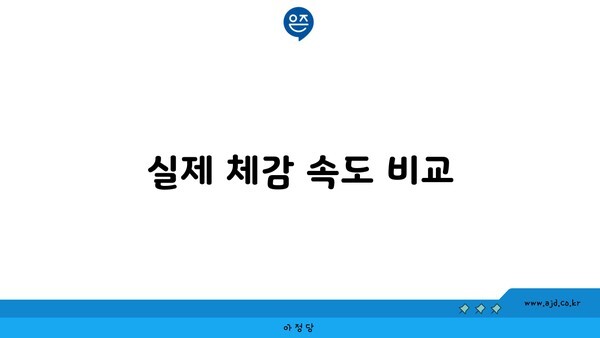 실제 체감 속도 비교