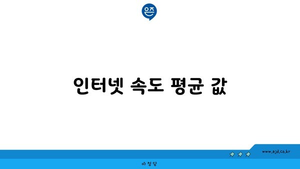 인터넷 속도 평균 값