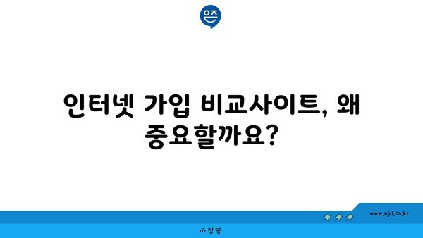 인터넷 가입 비교사이트, 왜 중요할까요?