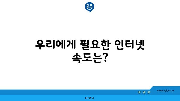 우리에게 필요한 인터넷 속도는?