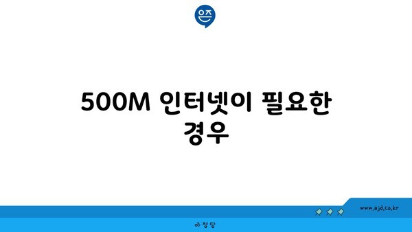 500M 인터넷이 필요한 경우