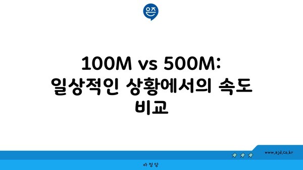 100M vs 500M: 일상적인 상황에서의 속도 비교