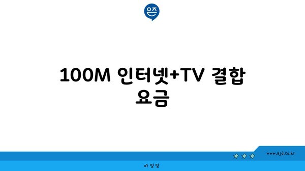 100M 인터넷+TV 결합 요금