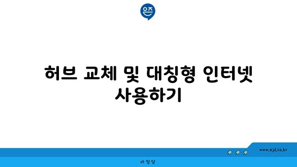 허브 교체 및 대칭형 인터넷 사용하기