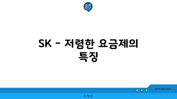 SK - 저렴한 요금제의 특징