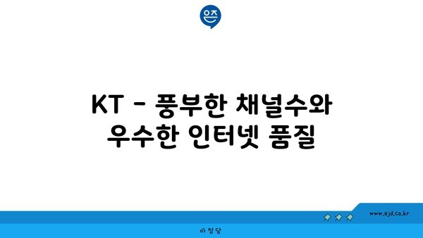 KT - 풍부한 채널수와 우수한 인터넷 품질