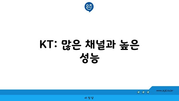 KT: 많은 채널과 높은 성능