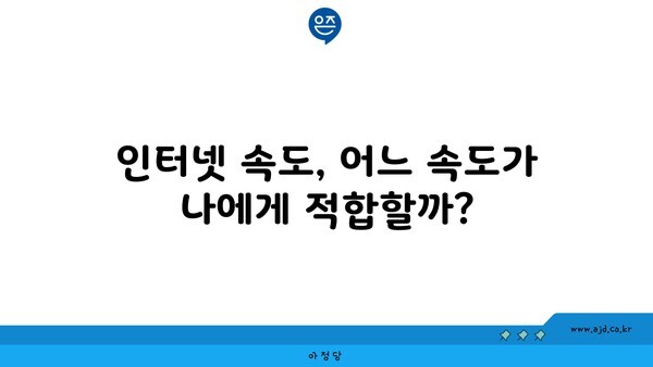 인터넷 속도, 어느 속도가 나에게 적합할까?