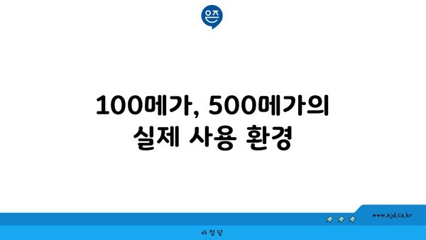 100메가, 500메가의 실제 사용 환경