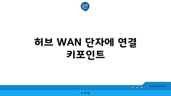 허브 WAN 단자에 연결 키포인트