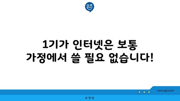 1기가 인터넷은 보통 가정에서 쓸 필요 없습니다!