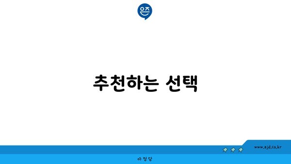 추천하는 선택