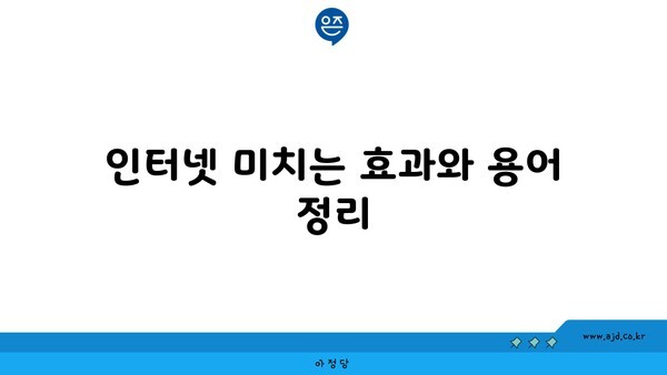 인터넷 미치는 효과와 용어 정리