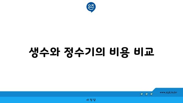 생수와 정수기의 비용 비교